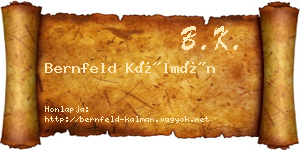 Bernfeld Kálmán névjegykártya